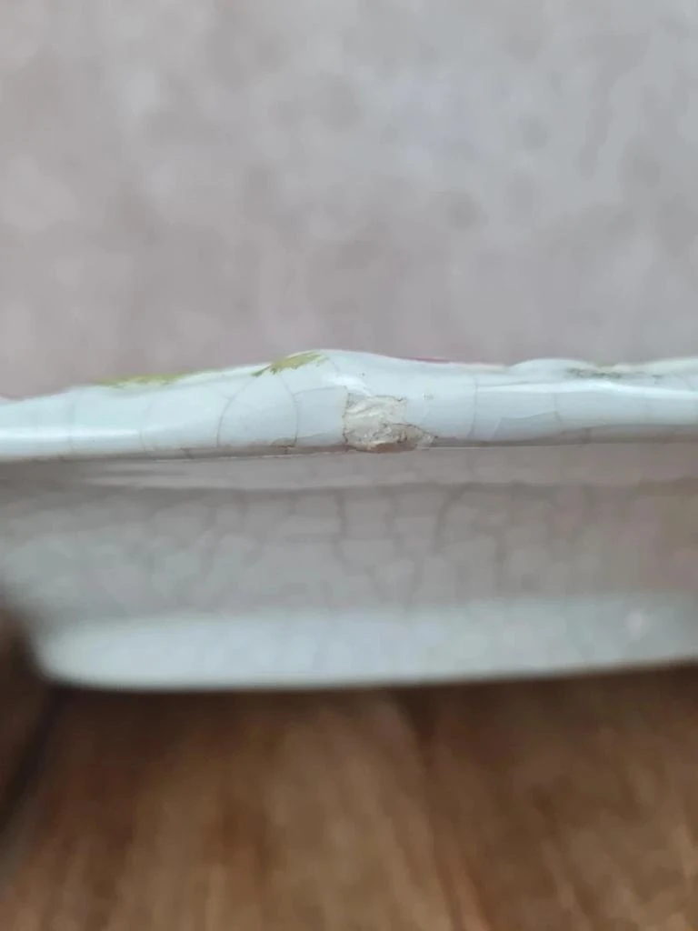 Plato antiguo de loza con decoración floral pintada a mano 🌸 Siglo XIX – photo 8